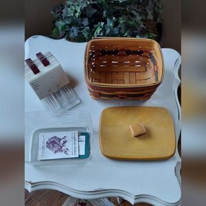 Vintage Longaberger Basket with Rolodex Cards 1996